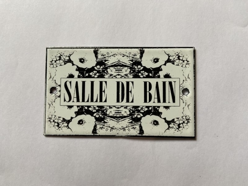 Plaque de porte salle de bain en tôle émaillée Plaque de porte salle de bain en tôle émaillée