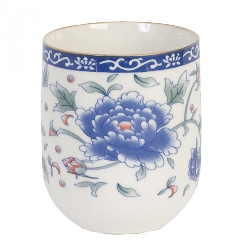 Gobelet en porcelaine grosse fleur bleue Gobelet en porcelaine grosse fleur bleue