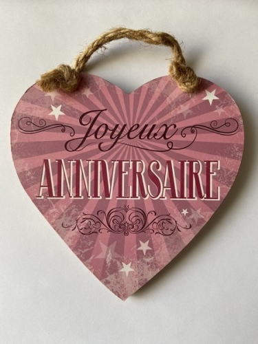 Coeur Joyeux anniversaire rose Coeur Joyeux anniversaire rose