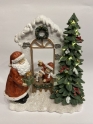 Décoration lumineuse de Noël fenêtre père Noël et enfants