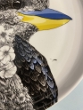 Assiette dessert oiseau kookaburra squat Marini Ferlazzo