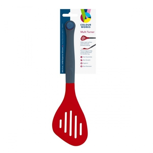 Spatule ajourée rouge en silicone - colourworks