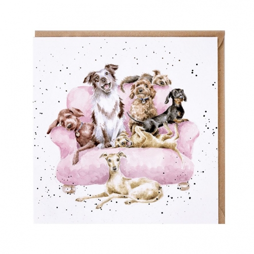 Carte double chiens sur fauteuil Hannah Dale - wrendale
