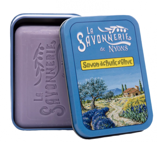 Boite avec savon lavande paysage provençal de Nyons