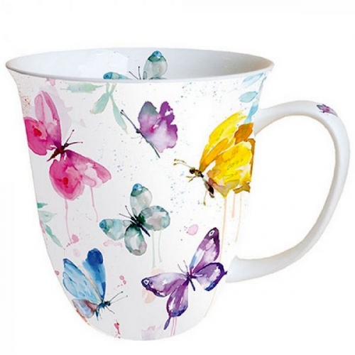 Mug butterfly collection white - ambiente