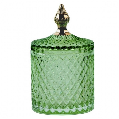 Bonbonnière en verre verte moyen modèle