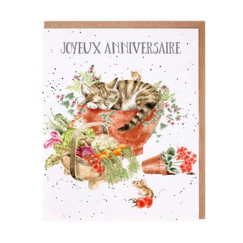 Carte chat joyeux anniversaire - wrendale