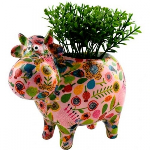 Cache pot vache Bella rose - pomme pidou