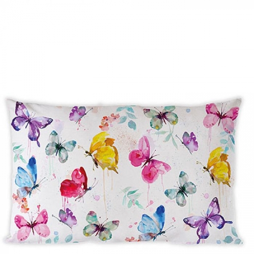 Coussin rectangulaire butterfly collection white -ambiente