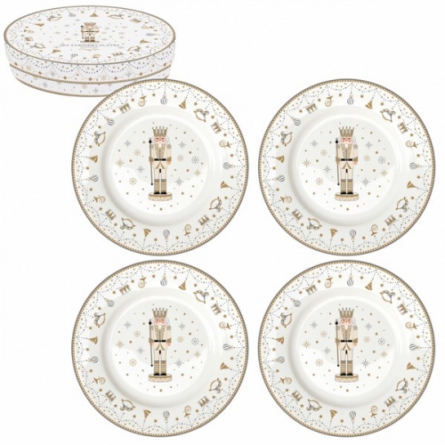Coffret de 4 assiettes à dessert royal nutcracker easy life