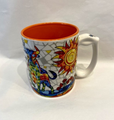 Mug taureau mosaique orange