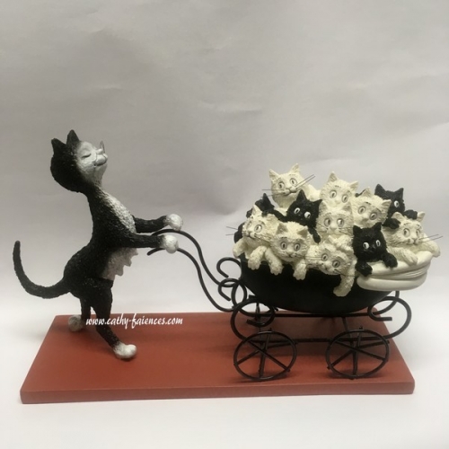 Figurine chats Dubout le landau