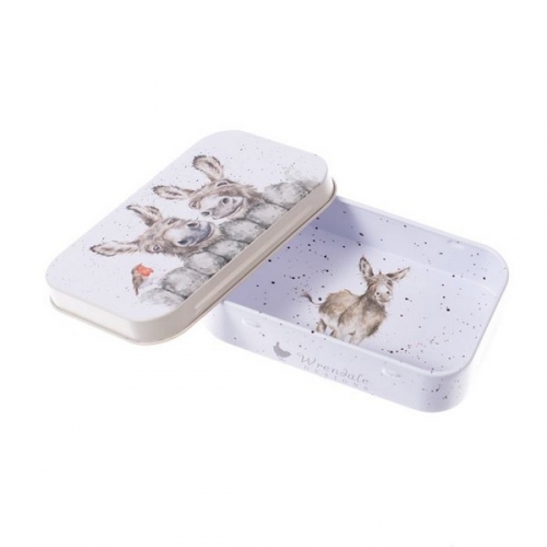 Petite boite en métal couple d'ânes - wrendale
