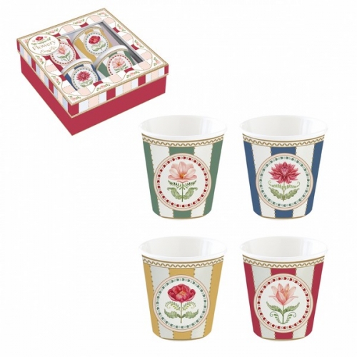 Coffret de 4 gobelets à café flowery - easy life