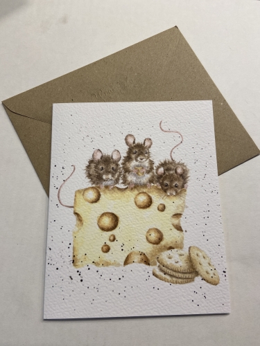 Carte double souris sur fromage - wrendale