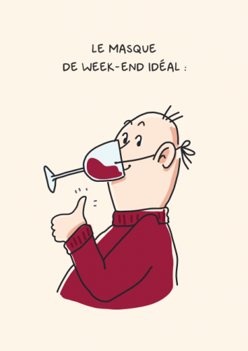 Carte postale le masque de week-end idéal