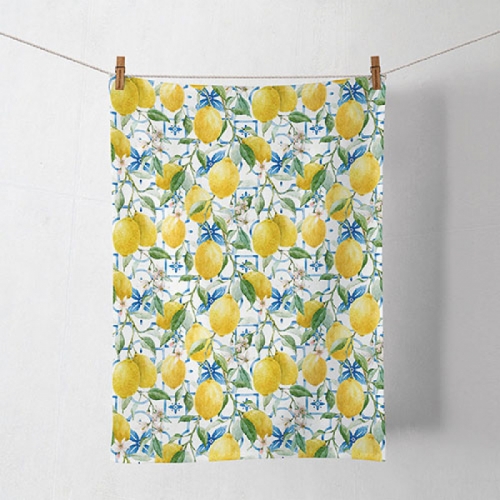 Torchon de cuisine mediterranean lemons - ambiente