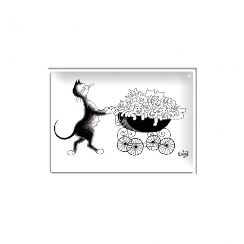 Plaque métal chats famille nombreuse - Dubout