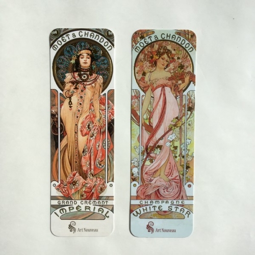 Lot 2 marque-pages Moet et white star - Mucha