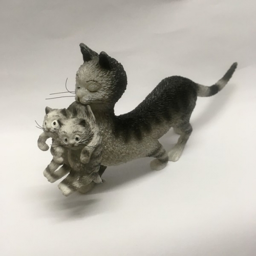 Figurine chats maman et ses petits de Dubout