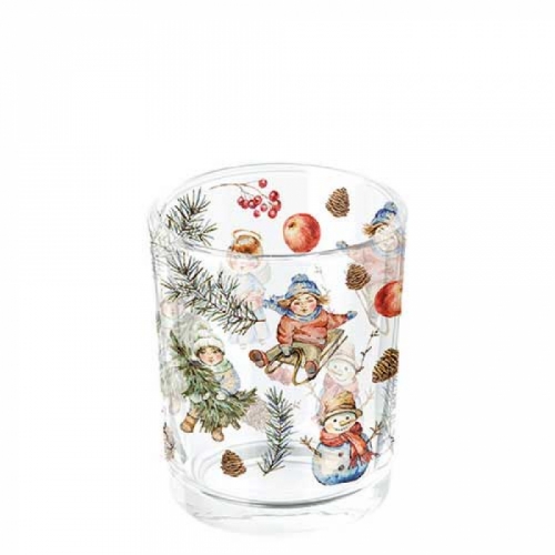 Photophore en verre playing outside - ambiente