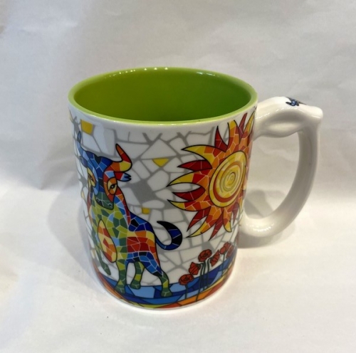 Mug taureau mosaique vert