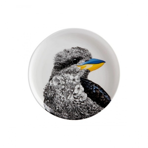 Assiette dessert oiseau kookaburra squat Marini Ferlazzo