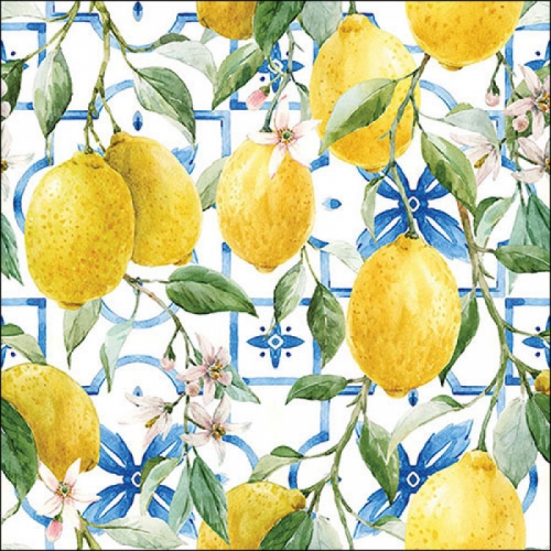Serviettes en papier mediterranean lemons - ambiente