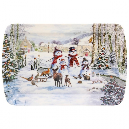 Petit plateau magic of xmas snowmen - leonardo collection