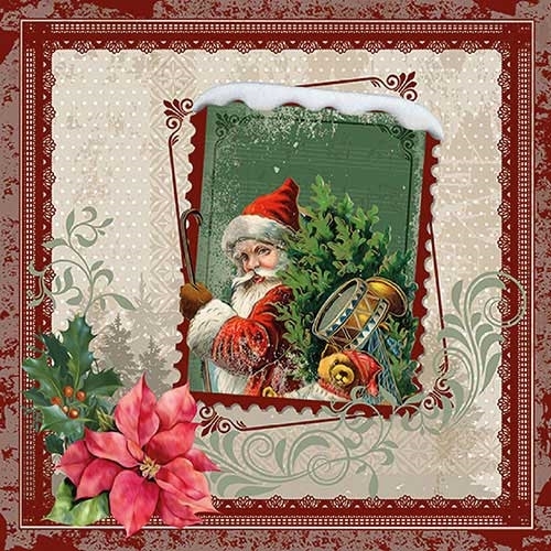 Serviettes en papier santa stamp ambiente