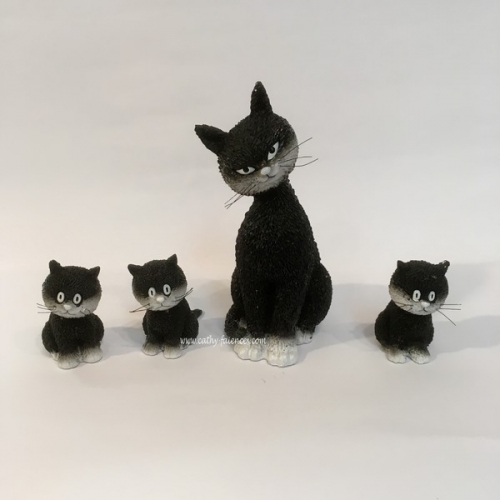 Figurine chats Dubout " l'alignement "