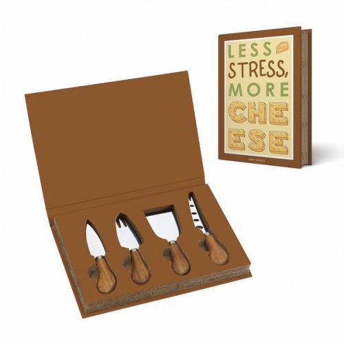 Coffret livre de 4 couteaux à fromage Gift Novels - easy life