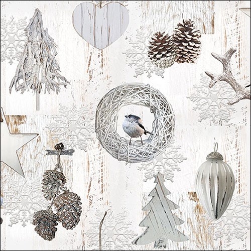 Serviettes en papier white decorations - Ambiente