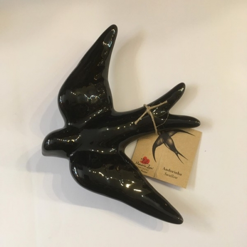 Hirondelle en céramique noire