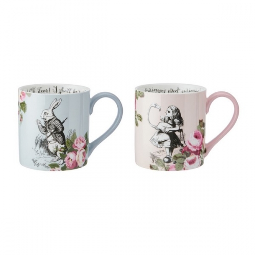 Coffret 2 mugs alice in wonderland couleurs - V&A