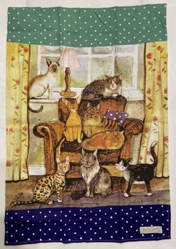 Torchon avec chats sur fauteuil Alex Clark