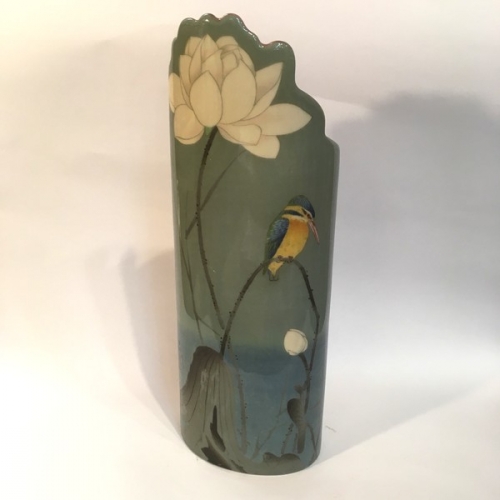Vase martin-pêcheur  Ohara Koson