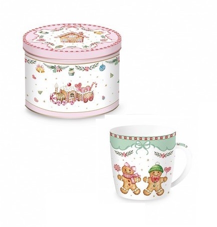 Mug bonhommes pain d'épices sweet christmas dans boite métal - easy life