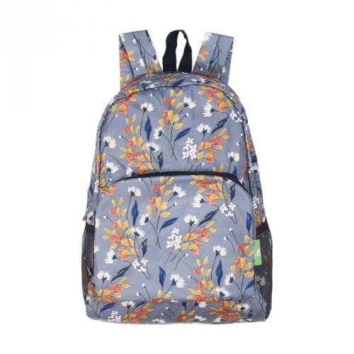 Sac à dos pliable grey flowers - eco chic