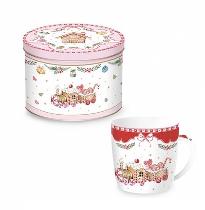Mug petit train sweet christmas dans boite métal - easy life
