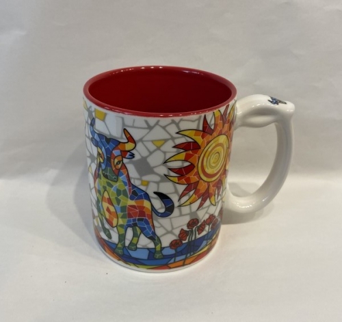 Mug taureau mosaic rouge