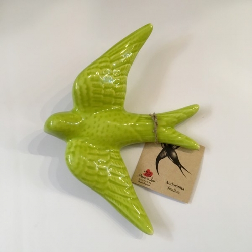 Hirondelle en céramique verte