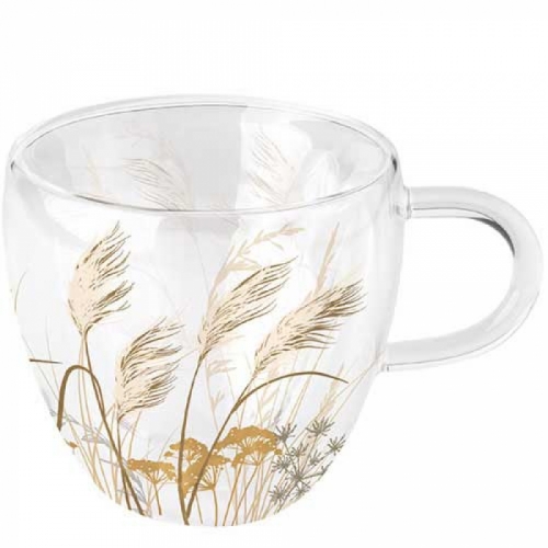 Tasse en verre double paroi waving grass - ambiente