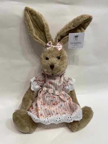 Lapin en peluche robe rose - La Galleria