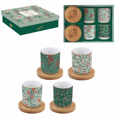 Coffret 4 gobelets à café floral fantaisy - easy life