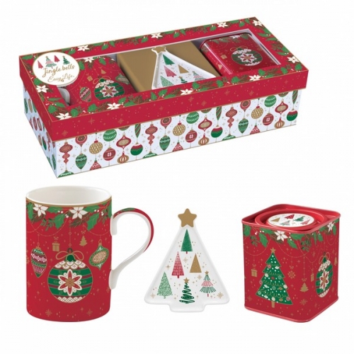 Coffret mug + boite à thé + repose sachet jingle bells