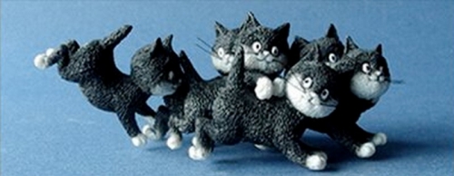 Figurine chats la récrée - Albert Dubout