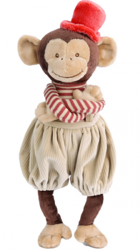 Peluche singe Winston salopette beige - Bukowski