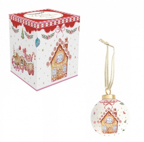 Boule de Noël en porcelaine petite maison - easy life
