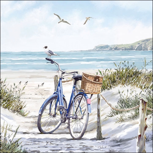 Serviettes en papier bike at the beach - ambiente